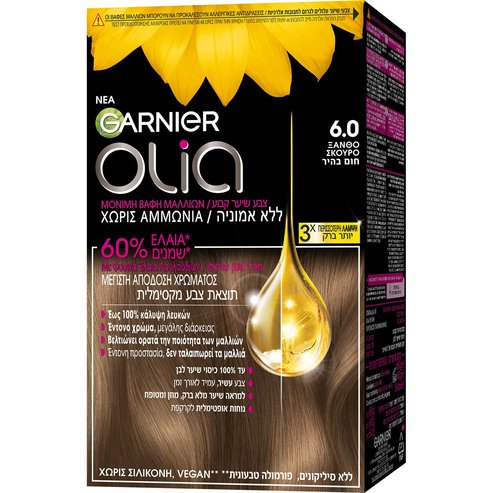 Garnier Olia Permanent Hair Color 1 брой - 6.0 тъмно русо