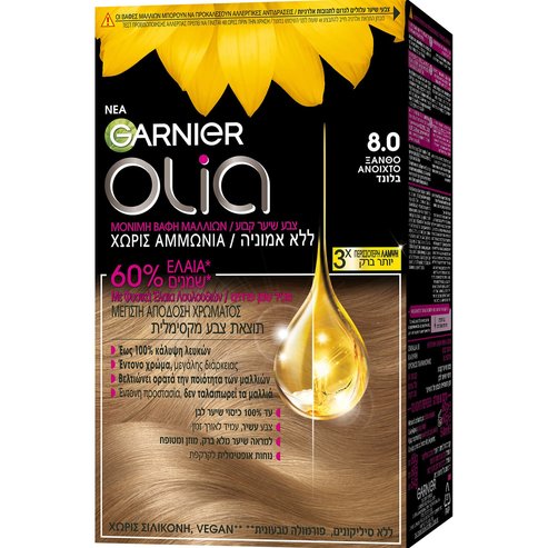 Garnier Olia Permanent Hair Color 1 брой - 8.0 Светло русо