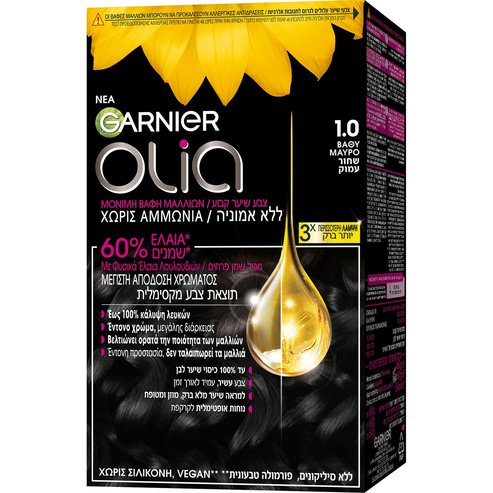 Garnier Olia Permanent Hair Color 1 брой - 1.0 Deep Black