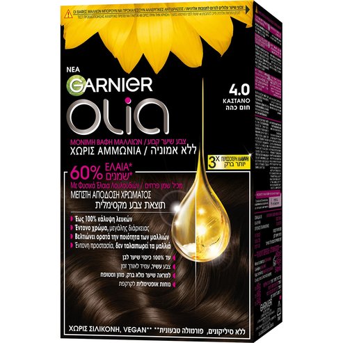 Garnier Olia Permanent Hair Color 1 брой - 4.0 Кафяв