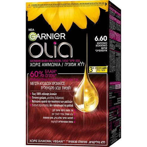 Garnier Olia Permanent Hair Color 1 брой - 6.60 Наситено червено