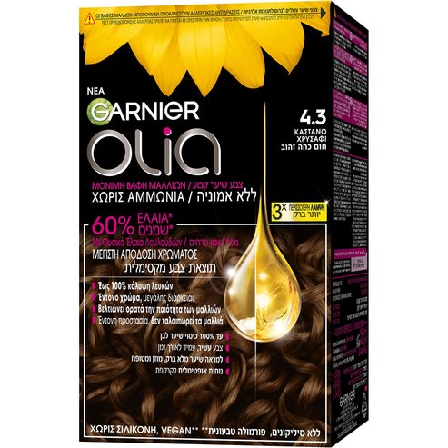 Garnier Olia Permanent Hair Color 1 брой - 4,3 кафяво злато