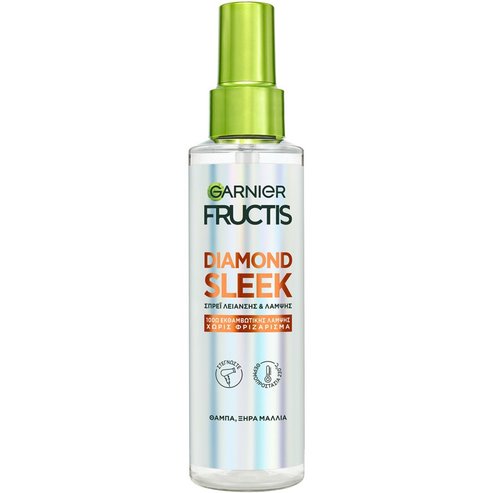 Garnier Fructis Diamond Sleek Spray Спрей за изглаждане и блясък на косата с кератин и арганово масло 150ml
