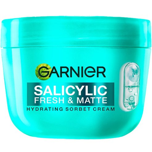 Garnier Skinactive Salicylic Fresh & Matte Hydrating Sorbet Cream Хидратиращ крем за лице с 5% ниацинамид и текстура на сорбе за кожа, склонна към акне 85ml