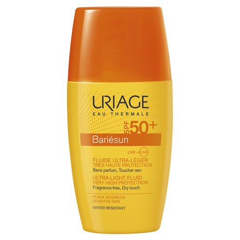Uriage Bariesun Spf50+ Ultra-Light Fluide Много течен слънцезащитен лосион за лице Много висока защита без аромат 30ml
