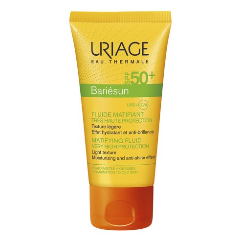 Uriage Bariesun Spf50+ Matifying Fluide Слънцезащитен крем за тънко лице за мазна до мазна кожа и матово покритие 50ml