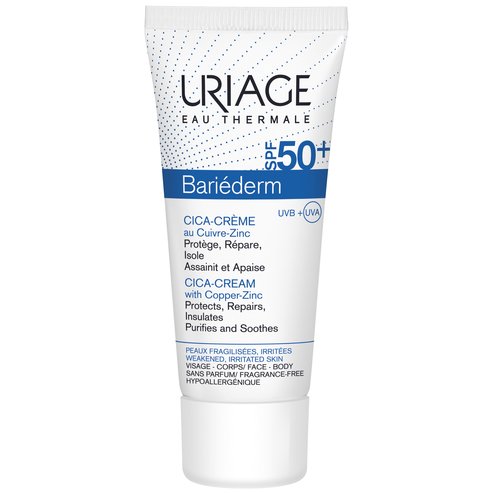 Uriage Eau Thermale Bariederm Spf50+ Cica Cream Защитен регенериращ крем Той е идеален за крехка кожа 40ml