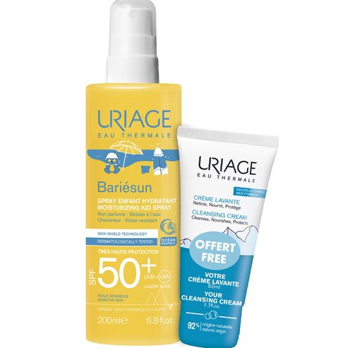 Uriage Promo Bariesun Moisturizing Face - Body Kid Spray Spf50+, 200ml & Подарък Face - Body - Hair Cleansing Cream Travel Size 50ml