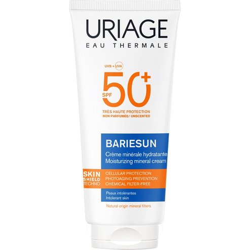 Uriage Bariesun Mineral Spf50+ Moisturizing Cream Слънцезащитен крем с много висока защита за лице и тяло, подходящ за много чувствителни и нетолерантни кожи 100мл