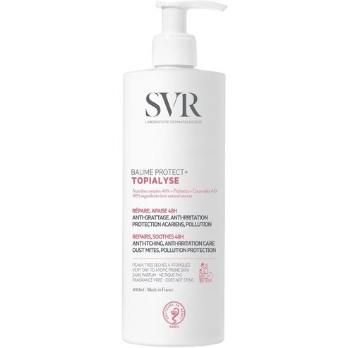 SVR Topialyse Protect+ 48h Anti-Itching & Irritation Care Balm Успокояващ крем за тяло и лице за атопична, суха и много суха кожа с помпа 400ml