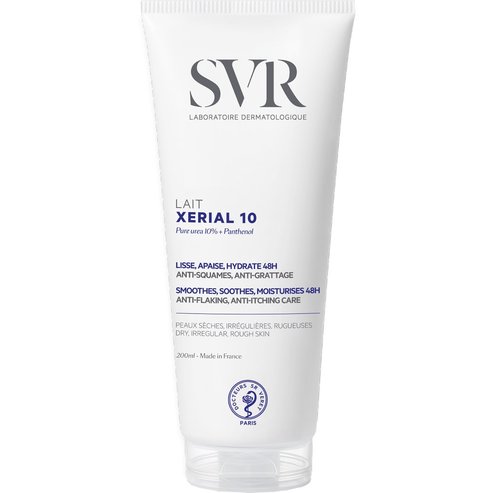 SVR Xerial 10 Anti-Flaking & Itching Emulsion 48-часов хидратиращ и изглаждащ лосион за тяло с урея, идеален за много суха кожа 200ml