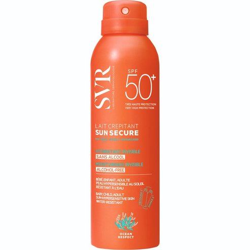 SVR Sun Secure SPF50+ Moisturising Invisible Crackling Milk Spray Слънцезащитно мляко с много висока защита за лице и тяло без алкохол 200ml