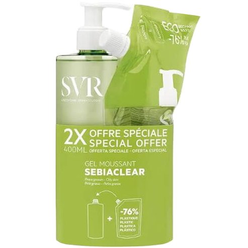 SVR Promo Sebiaclear Anti-Imperfections Gel Moussant Cleanser 400ml & Подарък резервна опаковка 400ml