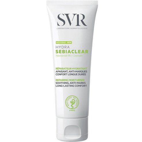SVR Sebiaclear Hydra Repairing Moisturiser Cream Крем за лице за възстановяване на дехидратирана, склонна към акне кожа с 5% ниацинамид и керамиди 40ml