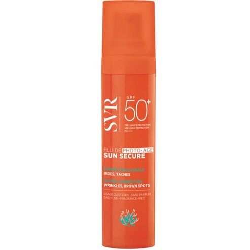 SVR Sun Secure Spf50+ Wrinkles & Brown Spots Photo-Age Fluide Течен слънцезащитен флуид за лице с много висока защита срещу фотостареене, бръчки и тъмни петна 40ml