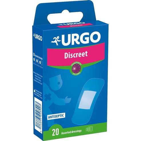 Urgo Discreet Transparent Pads Антисептични, прозрачни самозалепващи превръзки за невидима защита 20 броя