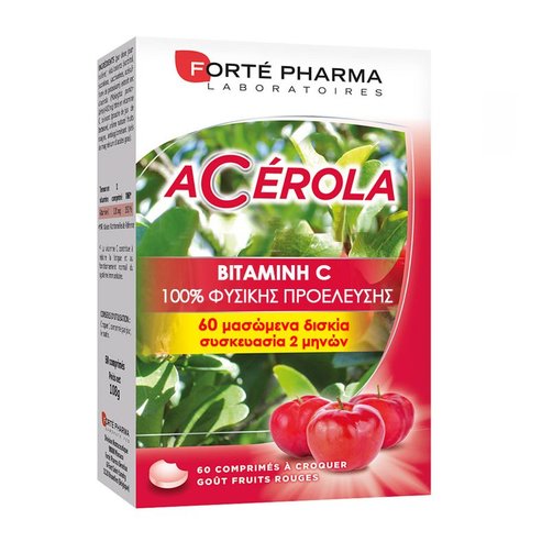 Forte Pharma Energy Acerola значително естествен източник на витамин C 60 таблетки
