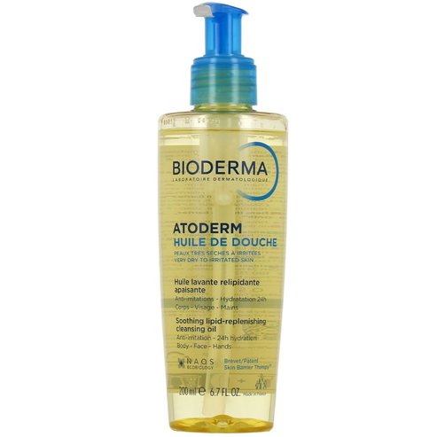 Bioderma Atoderm Huile De Douche Soothing Lipid Replenishing Body, Face & Hands Cleansing Oil 200ml