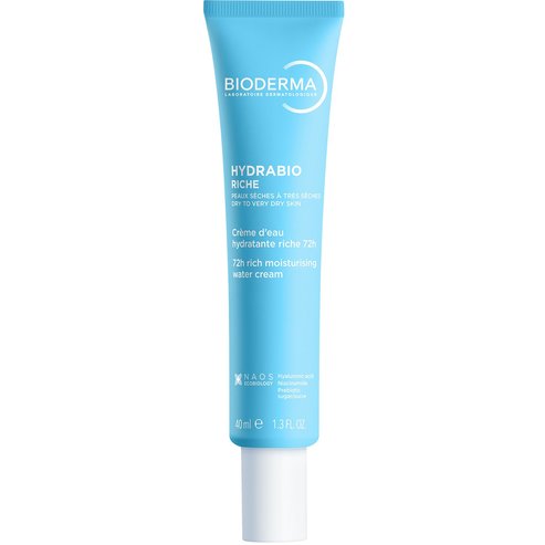 Bioderma Hydrabio Riche 72h Rich Moisturising Water Cream Хидратираща грижа за лице с богата, свежа текстура, която се превръща във вода, за суха до много суха кожа 40ml