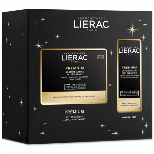 Lierac Promo Premium Gift Set Creme Soyeuse Absolute Anti-Aging Legere Texture 50ml & Подарък Premium Yeux Anti-Aging Absolu 15ml