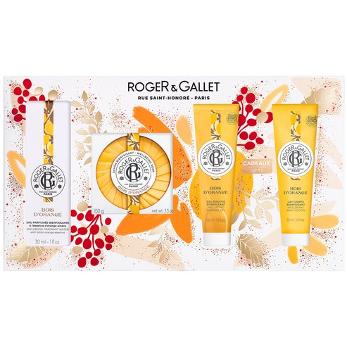 Roger & Gallet Gift Set Bois D\' Orange Fragrant Wellbeing Water Perfume 30ml, Soap Bar 100g & Подарък Shower Gel 50ml, Body Lotion 50ml