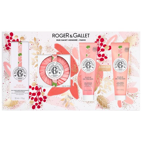 Roger & Gallet Gift Set Fleur de Figuier Fragrant Wellbeing Water Perfume 30ml, Soap Bar 100g & Подарък Shower Gel 50ml, Body Lotion 50ml