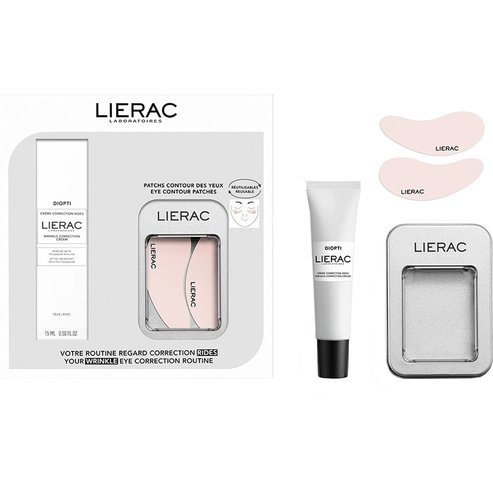 Lierac Promo Diopti Wrinkle Correction Cream 15ml & Eye Contour Reusable Patches 1 чифт