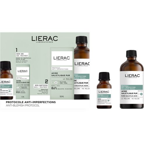Lierac Promo Protocole Anti-Imperfection & Anti-Blemish Control Solution 1 The Stop Spots 15ml & Solution 2 The Peeling 100ml