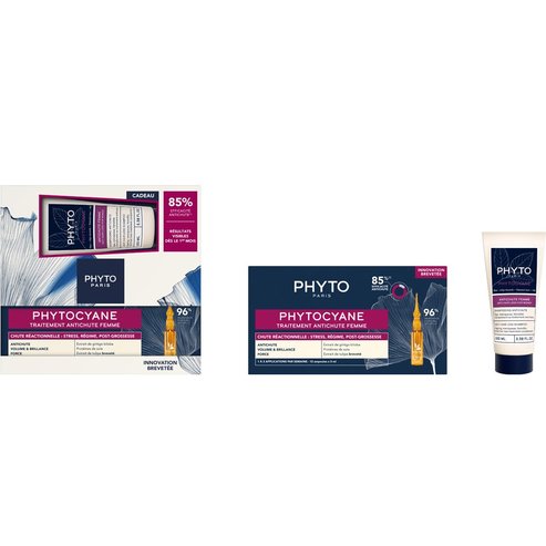 Phyto Promo Phytocyane Anti-Hair Loss Treatment for Women for Reactional Hair Loss 12ampx5ml & Подарък Women Anti-Hair Loss Shampoo 100ml