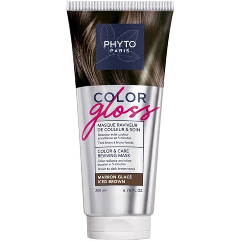 Phyto Color Gloss Care Reviving Mask Маска 2 в 1 за Подсилване на Цвета & Грижа & Ревитализиране Подходяща за Кестенява до Тъмнокестенява Коса 200ml - Iced Brown