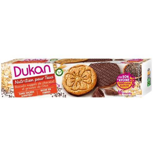 Ducan Nutrition Pour Tous Biscuits Nappes de Chocolat et Graines de Chia 16 парчета