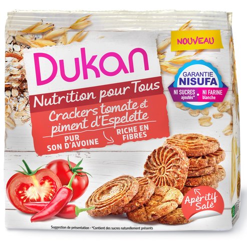 Ducan Nutrition Pour Tous Crackers Tomate et Piment d\'Espelette 100gr