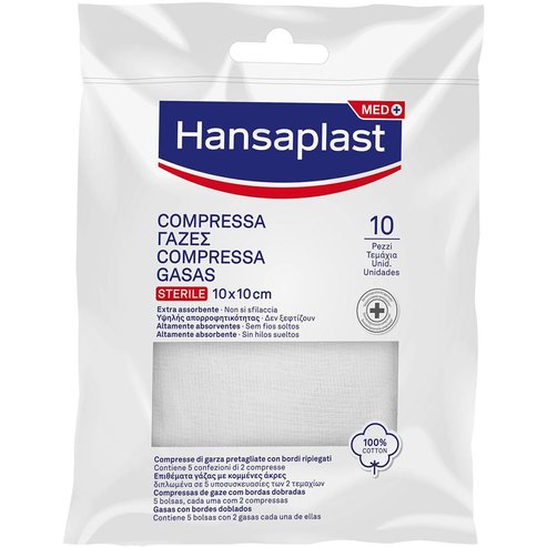 Hansaplast Med Sterile Compress 10x10cm 10 Части (5x2 части)