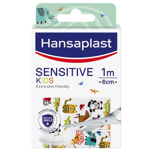 Hansaplast Sensitive Kids Animals Детски хипоалергенни стикери с животински дизайн 1m x 6cm 10 Strips