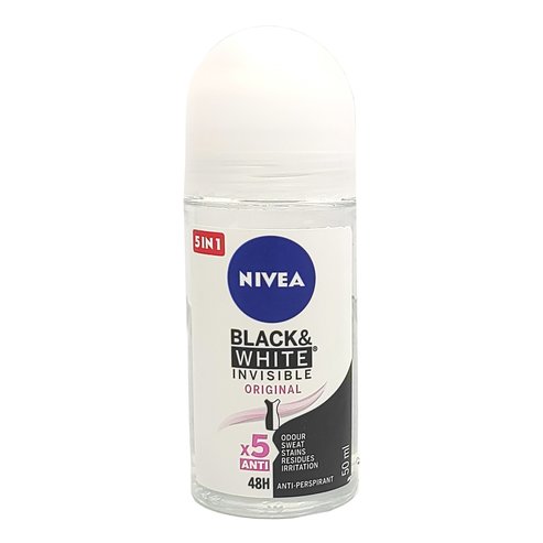 Nivea Black & White Invisible Original Roll-on Deo Дамски дезодорант срещу бели петна 50ml