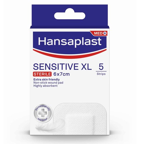 Hansaplast Sensitive XL Sterile 6x7cm, 5 бр