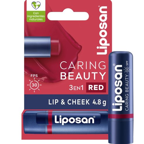 Liposan Caring Beauty Lip & Cheek Spf30, 4.8g - Red