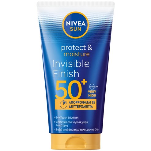 Nivea Sun Protect & Moisture Invisible Finish Spf50+ Lotion Слънцезащитен лосион с много висока защита за лице и тяло с формула Dry-Touch 150ml
