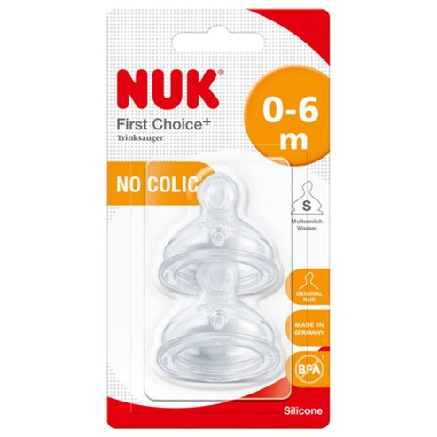 Nuk First Choice No Colic Small Teat 0-6m, 2 бр