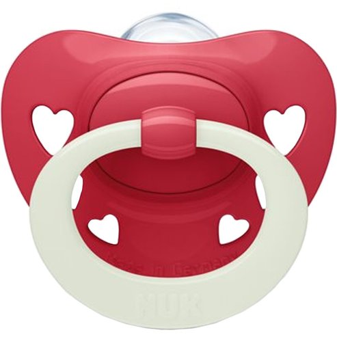 Nuk Signature Night Orthodontic Silicone Soother червено 18-36m 1 бр, Код 10739704