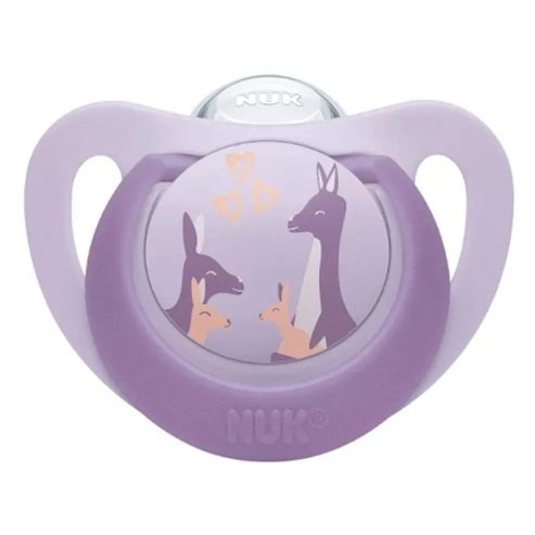 Nuk First Choice Silicone Soother 18-36m Ортодонтска силиконова залъгалка с калъф, 1 брой - Люляк - Лилав