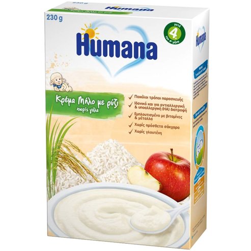 Humana Ябълков крем с ориз Без млечни продукти след 4-ия месец 230g