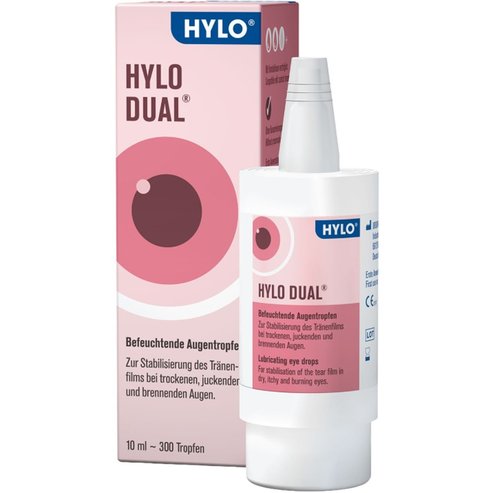 Ursapharm Hylo Dual Смазващи капки за очи с ектоин за интензивна хидратация и облекчаване на умерена сухота в очите с възпалителни симптоми 10ml