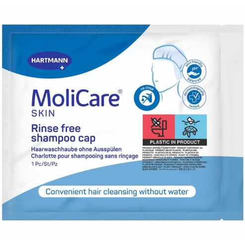Hartmann Molicare Skin Rinse Free Shampoo Cap Предварително напоена шапка за измиване на коса без вода 1 брой
