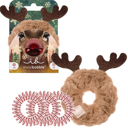 Invisibobble Promo Red Nose Raindeer The Original Sprunchie 1 бр & The Original Hair Spiral 3 бр