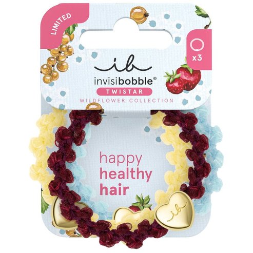 Invisibobble Limited Collection Wildflower Cherry Twist Twistar Аксесоари за коса в twist стил за игрив акцент в прическите 3 броя