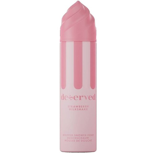 Deserved Strawberry Milkshake Whipped Shower Foam Кремообразна пяна за почистване и бръснене на тялото с аромат на сочна ягода и кадифено мляко 250ml