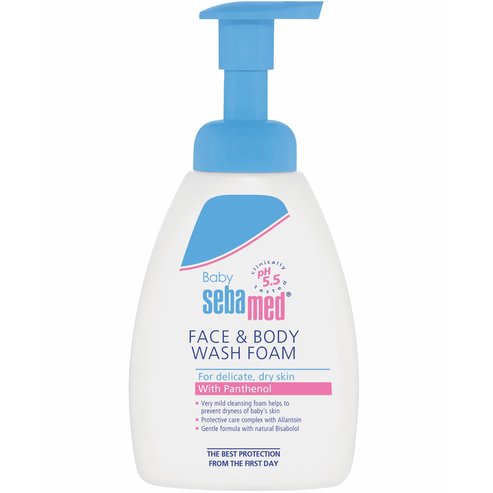 Sebamed Baby Face & Body Wash Foam for Delicate, Dry Skin with Panthenol 400ml