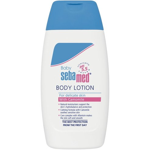 Sebamed Baby PROMO PACK Body Lotion for Delicate Skin with Chamomile 200ml & Подарък Baby Bubble Bath Travel Size 25ml