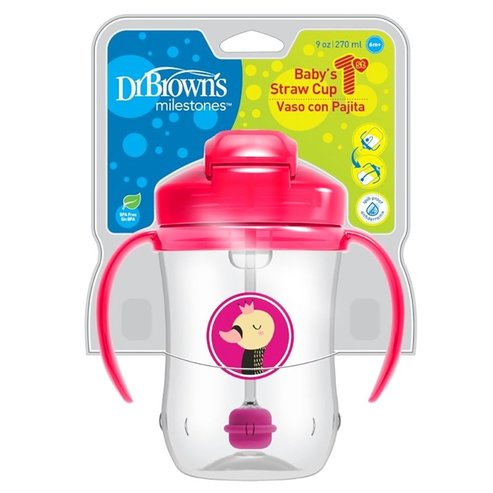 Dr Brown\'s Baby\'s First Straw Cup 6m+, 270ml, Код TC91011 - Розов